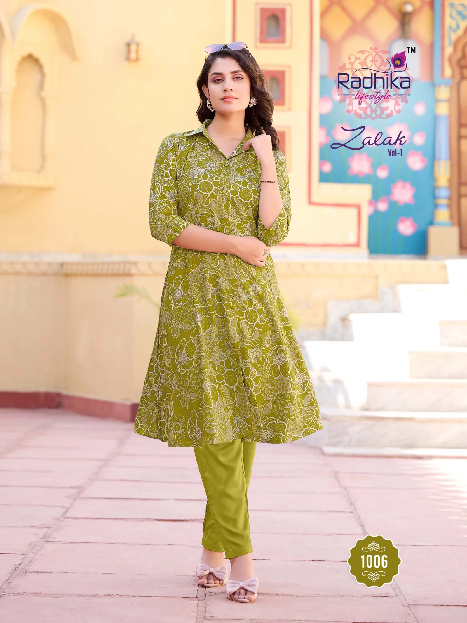 Zalak Vol 1 By Radhika Rayon Foil Printed Kurti With Bottom Wholesale Online